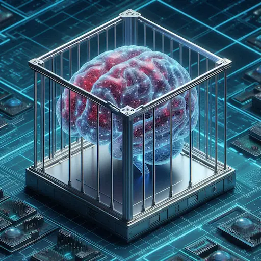 Cerebro atrapado en una jaula como parte de los desafíos ético de la computación biológica